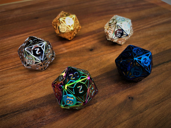 Metal Lattice D20s - The Dice Viking -