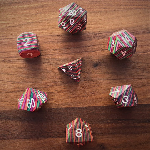 Colorful Layered Wooden Set - Large - The Dice Viking - Dice Set