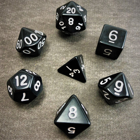 Black with White Text - The Dice Viking - Dice Set