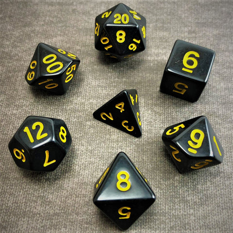 Black with Yellow Text - The Dice Viking - Dice Set