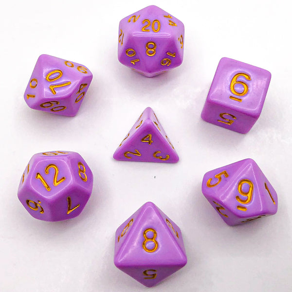 Pink with Gold Text - The Dice Viking - Dice Set