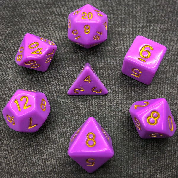 Pink with Gold Text - The Dice Viking - Dice Set