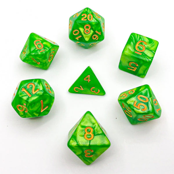 Seaspray - Bright Green - The Dice Viking - Dice Set