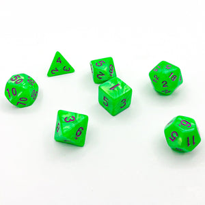 Seaspray - Bright Green with Pink Text - The Dice Viking - Dice Set