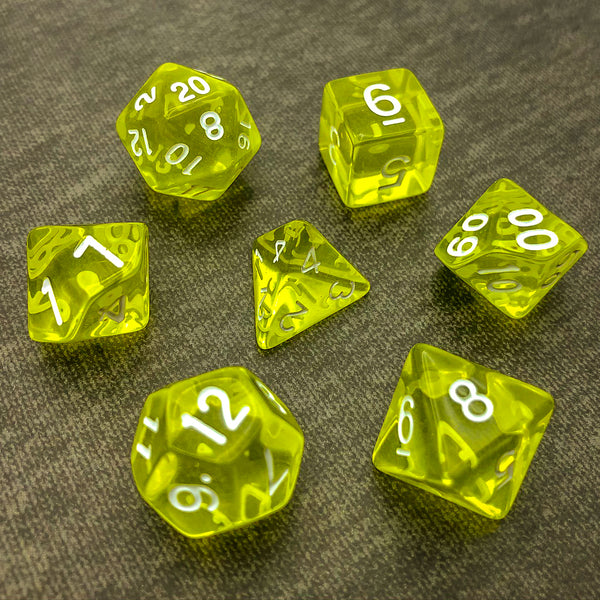 Transparent Bright Yellow - The Dice Viking - Dice Set