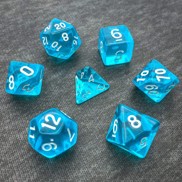 Transparent Cyan - The Dice Viking - Dice Set