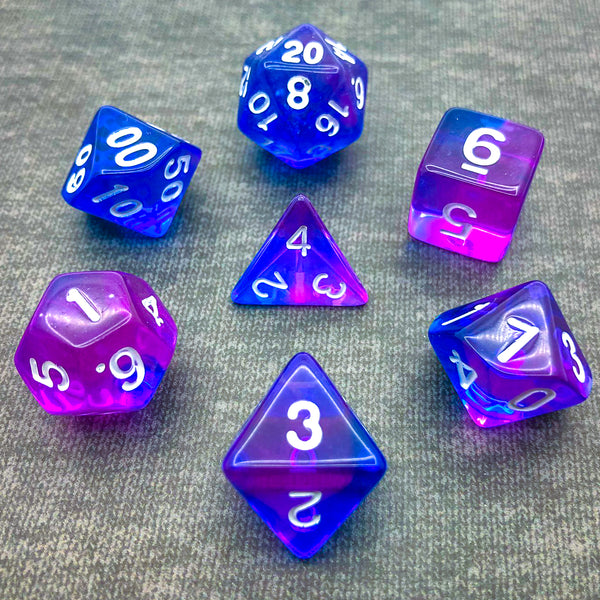 Transparent Blue and Purple - The Dice Viking - Dice Set