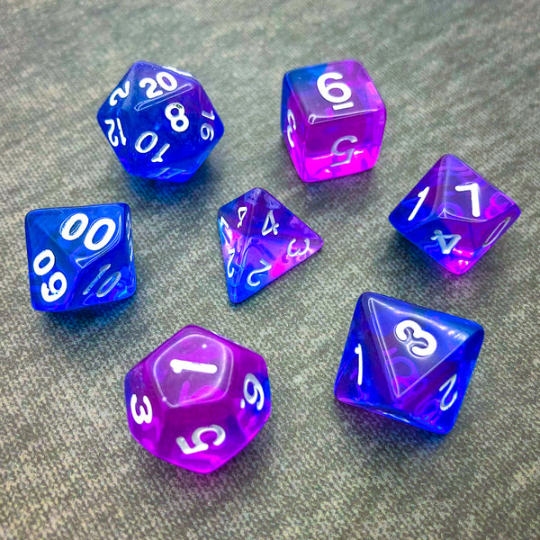 Transparent Blue and Purple - The Dice Viking - Dice Set