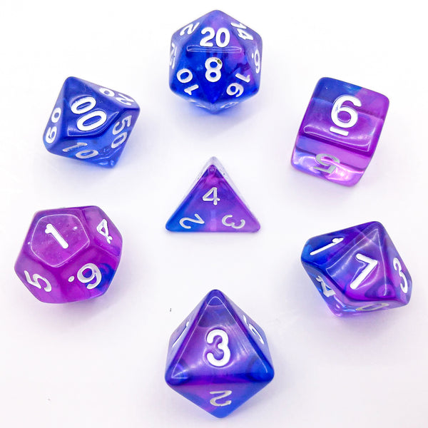 Transparent Blue and Purple - The Dice Viking - Dice Set