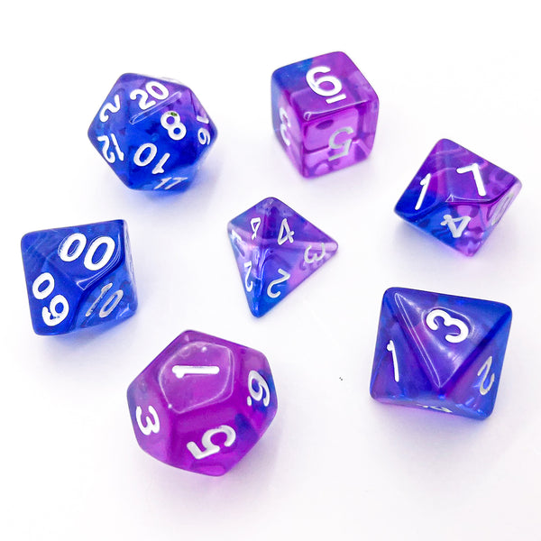 Transparent Blue and Purple - The Dice Viking - Dice Set