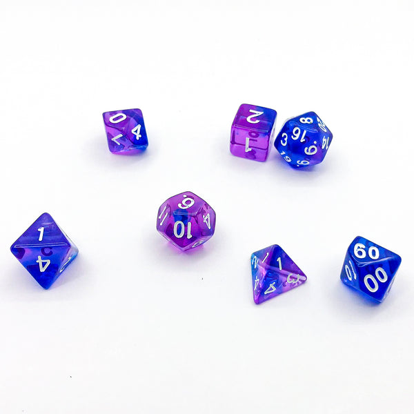 Transparent Blue and Purple - The Dice Viking - Dice Set