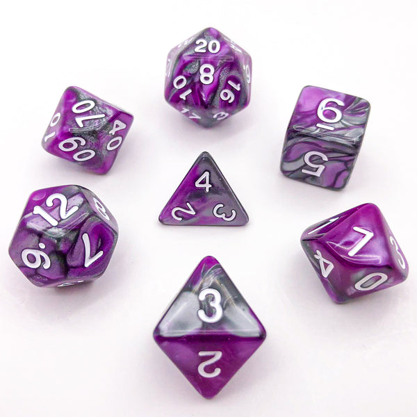 Purple and Grey with White Text - The Dice Viking - Dice Set