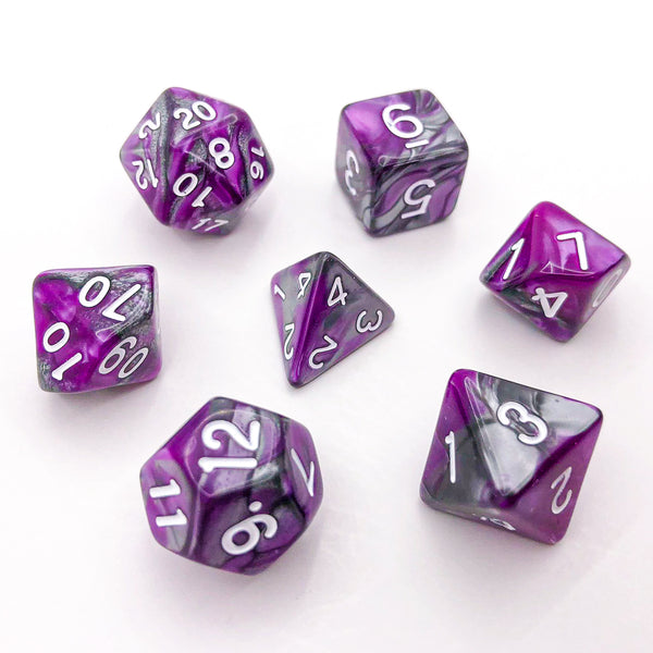 Purple and Grey with White Text - The Dice Viking - Dice Set