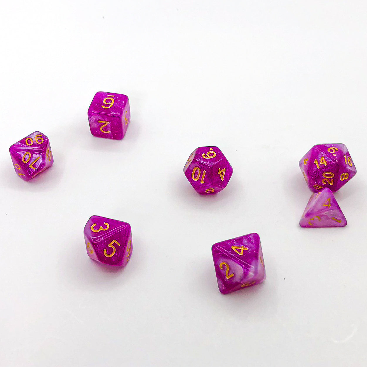 Purple and White with Gold Text - The Dice Viking - Dice Set