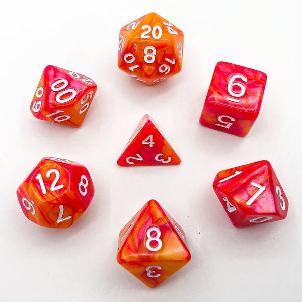 Orange and Pink with White Text - The Dice Viking - Dice Set