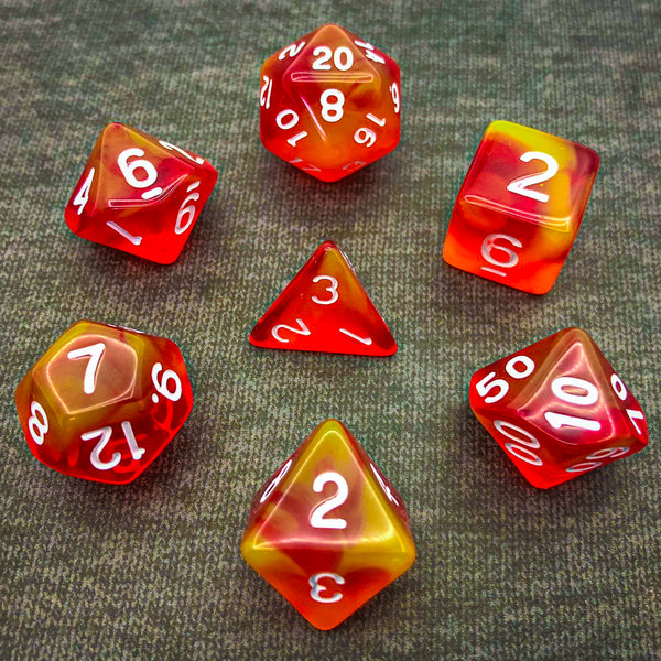 Red and Yellow Translucent - The Dice Viking - Dice Set