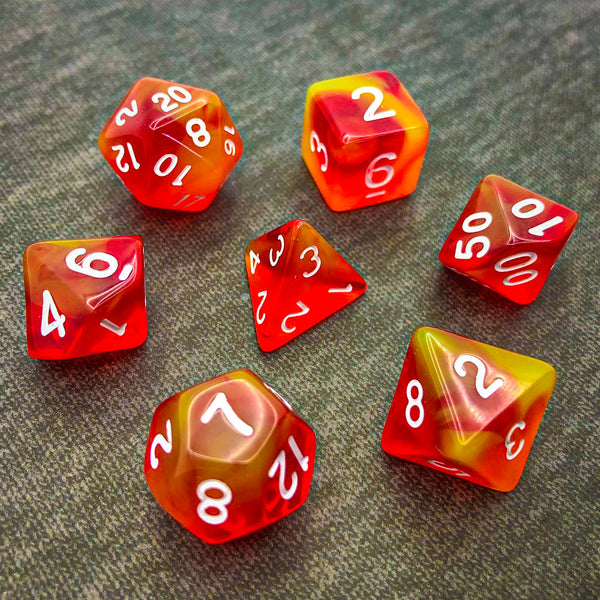 Red and Yellow Translucent - The Dice Viking - Dice Set