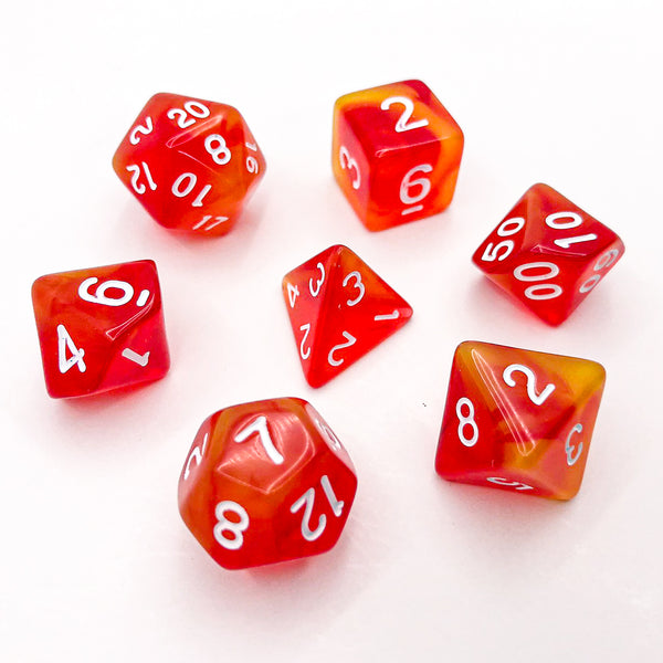 Red and Yellow Translucent - The Dice Viking - Dice Set