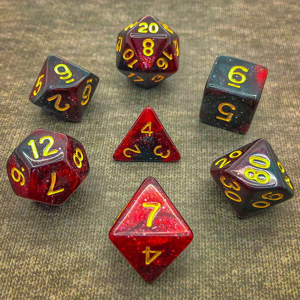 Red Square Nebula - The Dice Viking - Dice Set