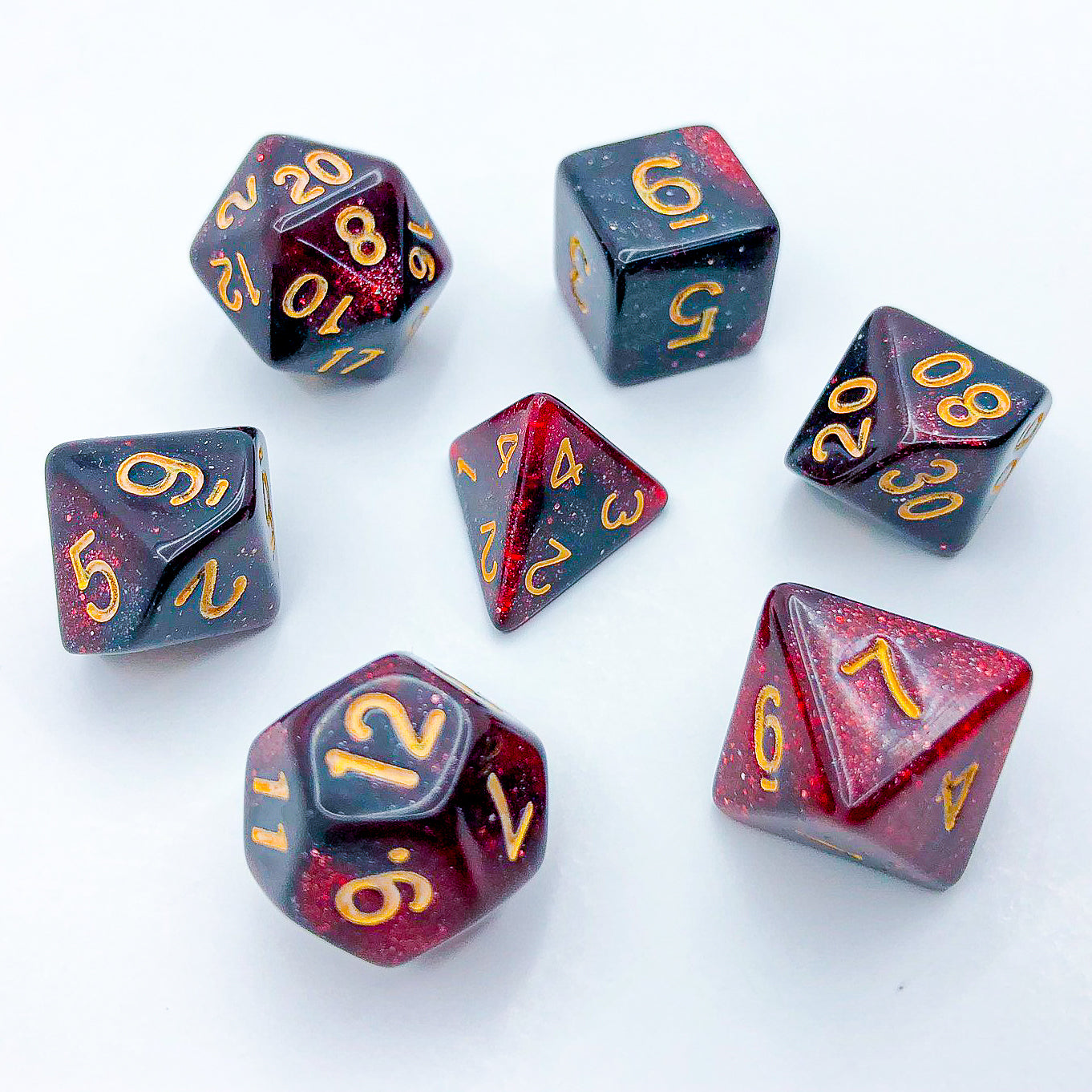 Red Square Nebula - The Dice Viking - Dice Set