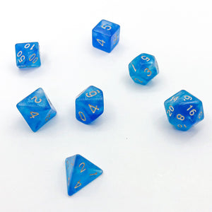 Blue Lagoon - Silver Text - The Dice Viking - Dice Set