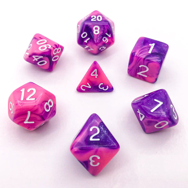 Purple and Pink with White Text - The Dice Viking - Dice Set