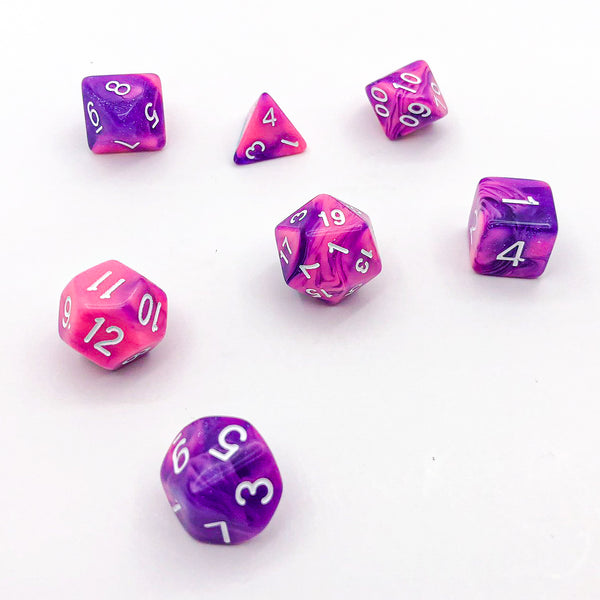 Purple and Pink with White Text - The Dice Viking - Dice Set