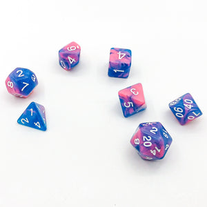 Blue and Pink with White Text - The Dice Viking - Dice Set