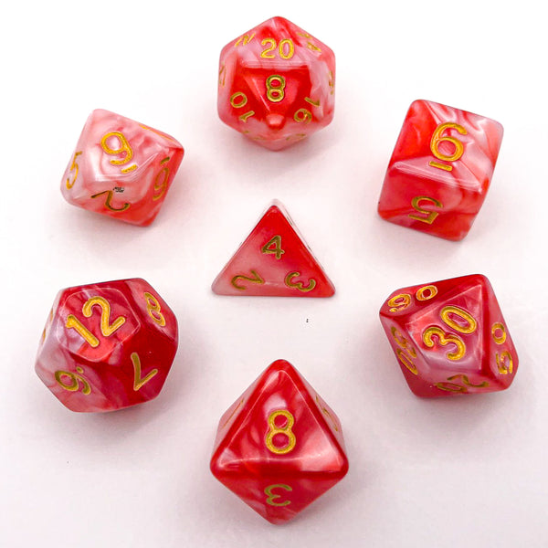 Red and White with Gold Text - The Dice Viking - Dice Set