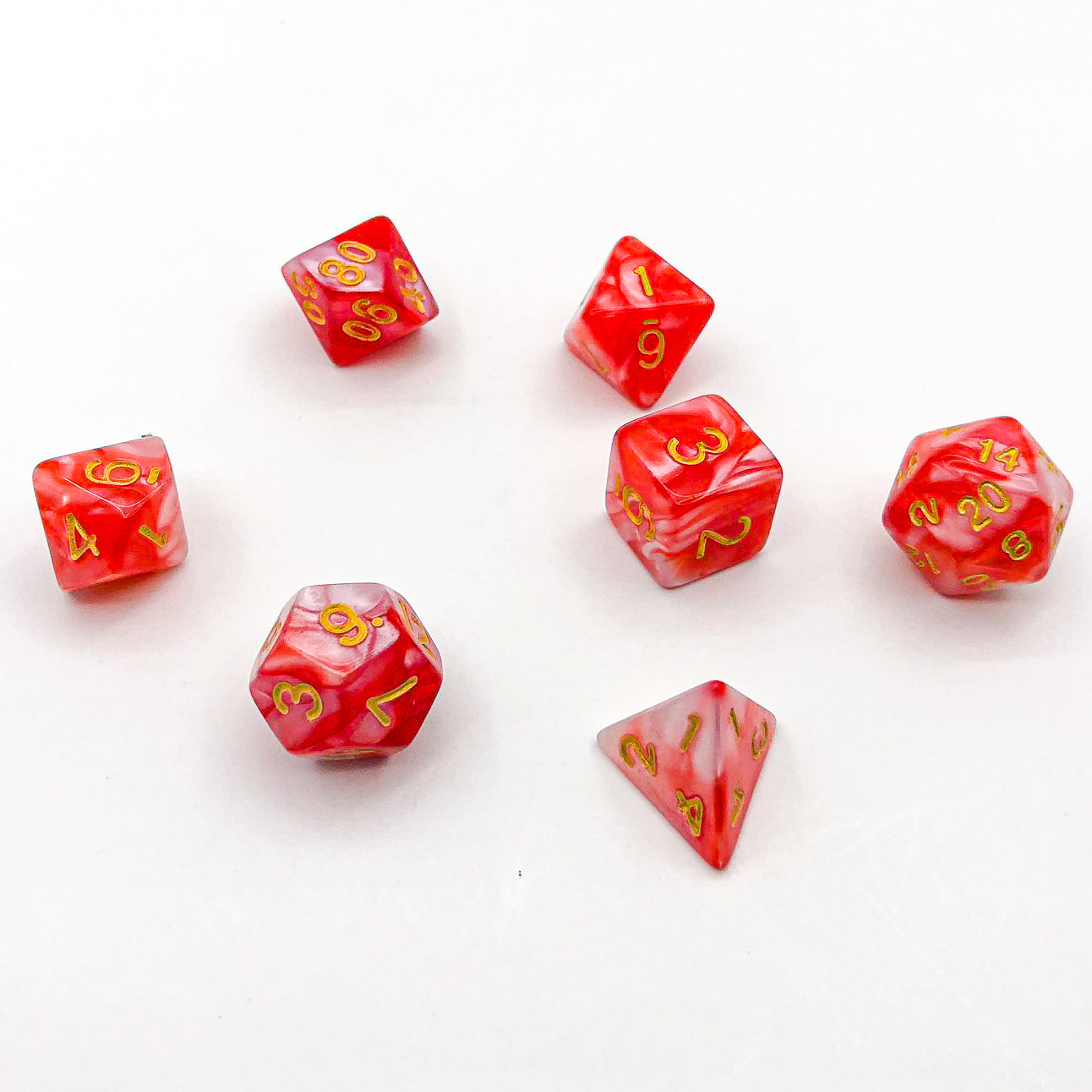 Red and White with Gold Text - The Dice Viking - Dice Set