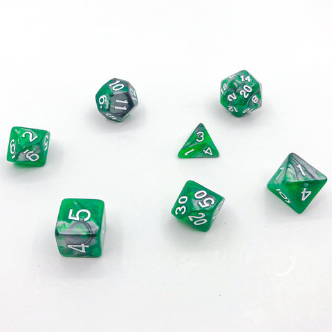 Green and Grey with White Text - The Dice Viking - Dice Set