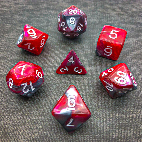 Red and Grey with White Text - The Dice Viking - Dice Set