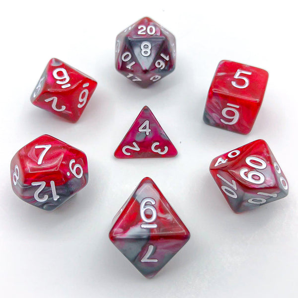 Red and Grey with White Text - The Dice Viking - Dice Set