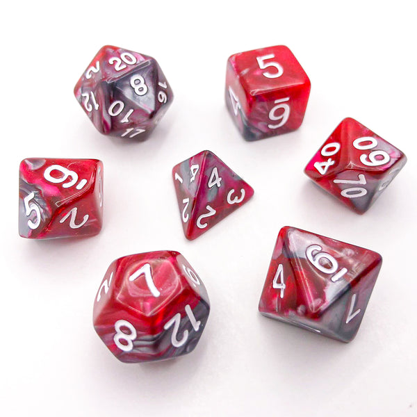 Red and Grey with White Text - The Dice Viking - Dice Set