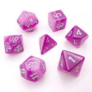 Purple and Pink Layered with Silver Text - The Dice Viking - Dice Set