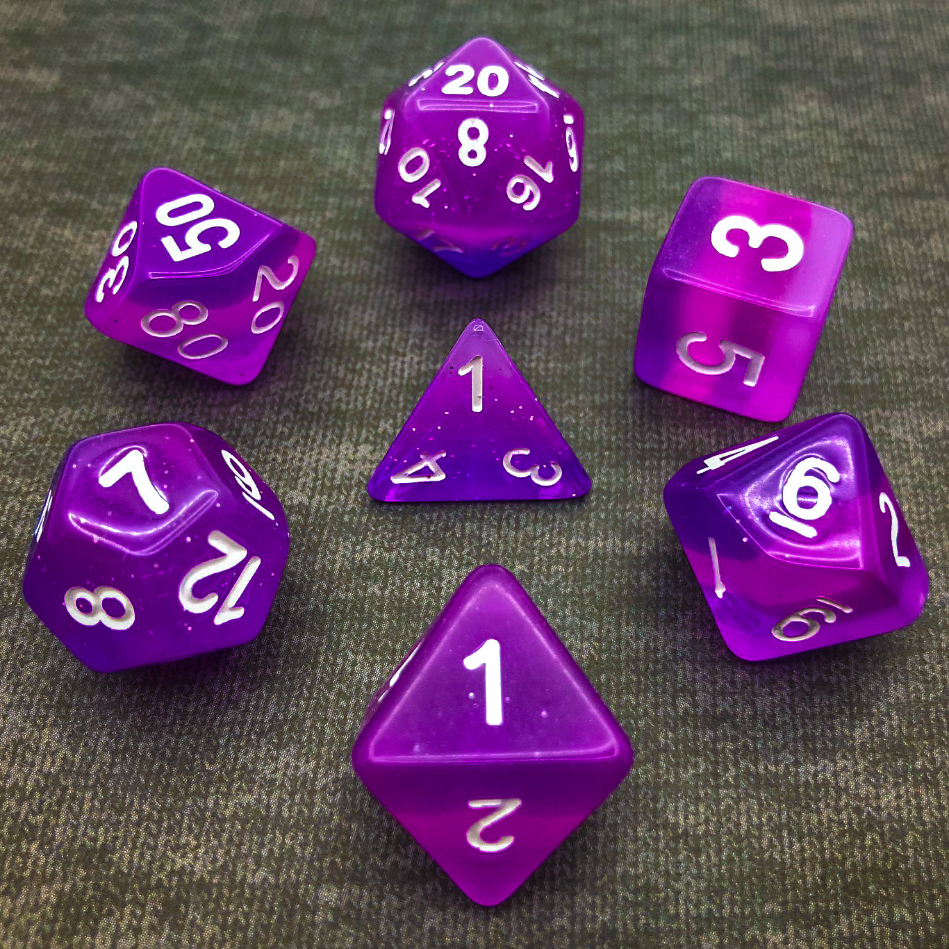 Translucent Layered Purples - The Dice Viking - Dice Set