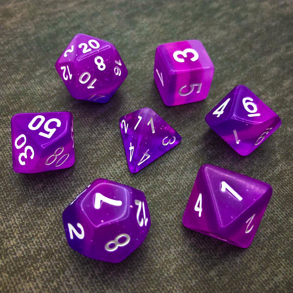 Translucent Layered Purples - The Dice Viking - Dice Set