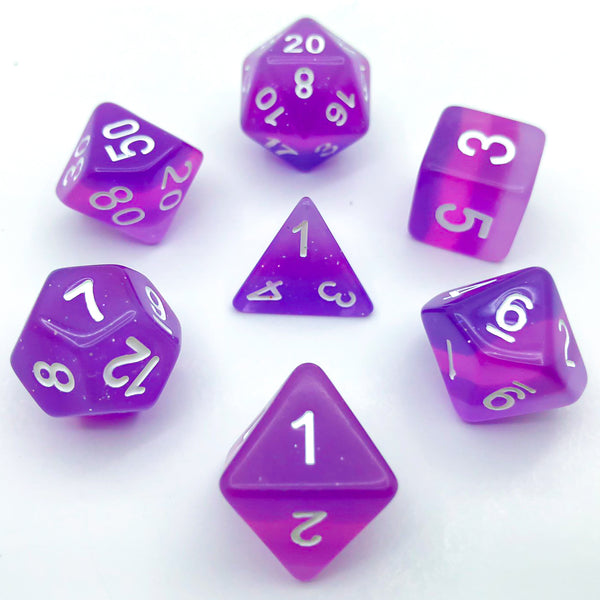 Translucent Layered Purples - The Dice Viking - Dice Set