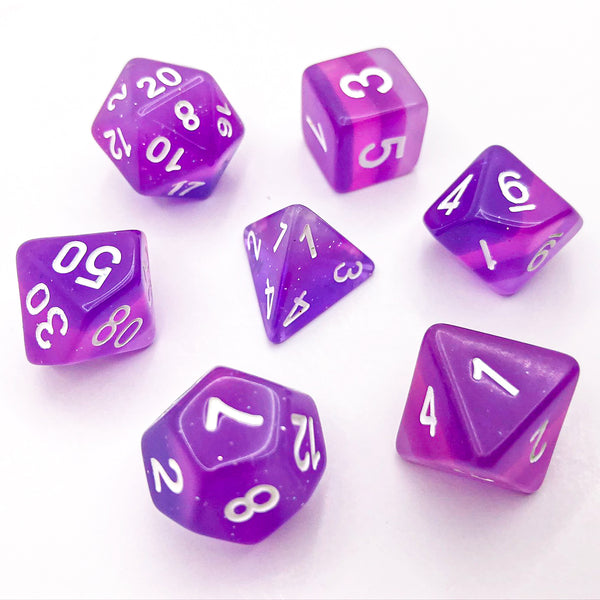 Translucent Layered Purples - The Dice Viking - Dice Set