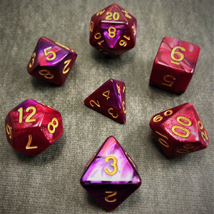 Indigo and Violet with Gold Text - The Dice Viking - Dice Set